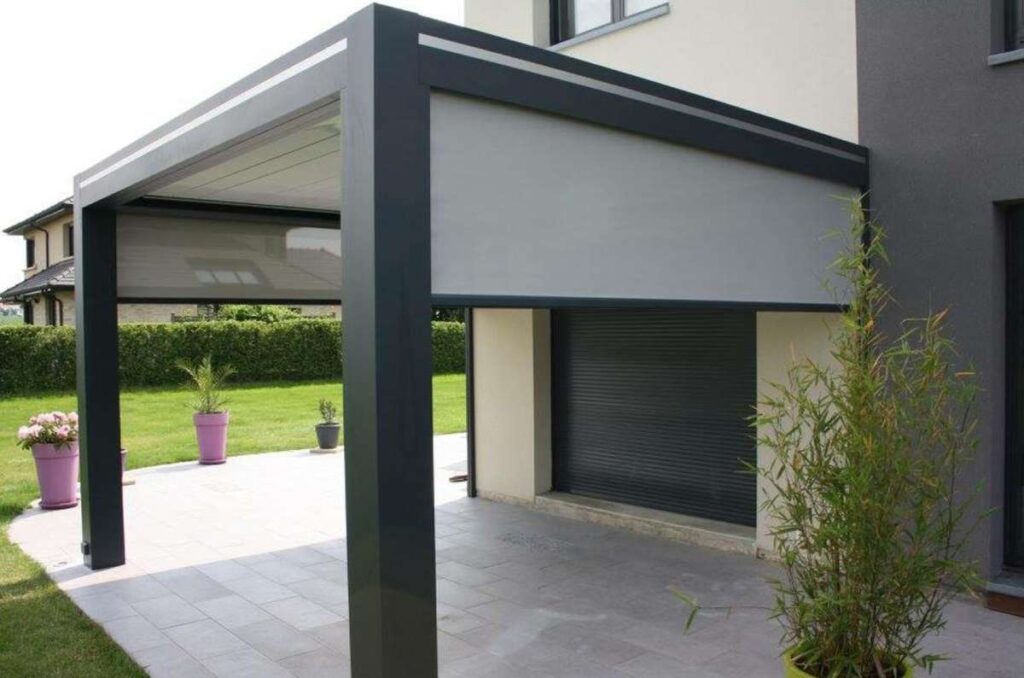 pergola bioclimatique metzger store zip lame orientable sur mesure caisson integre belgique