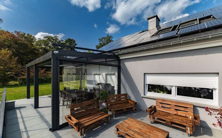 pergola metzger aluminium sur mesure vitrage store zip coulissant store toiture belgique
