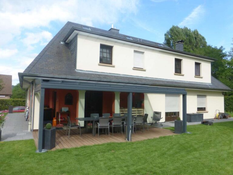 pergola metzger aluminium sur mesure vitrage store zip chassis fixe belgique