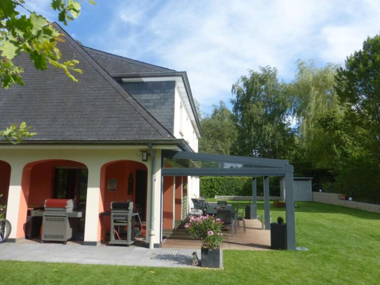 pergola metzger aluminium sur mesure vitrage store zip chassis fixe belgique