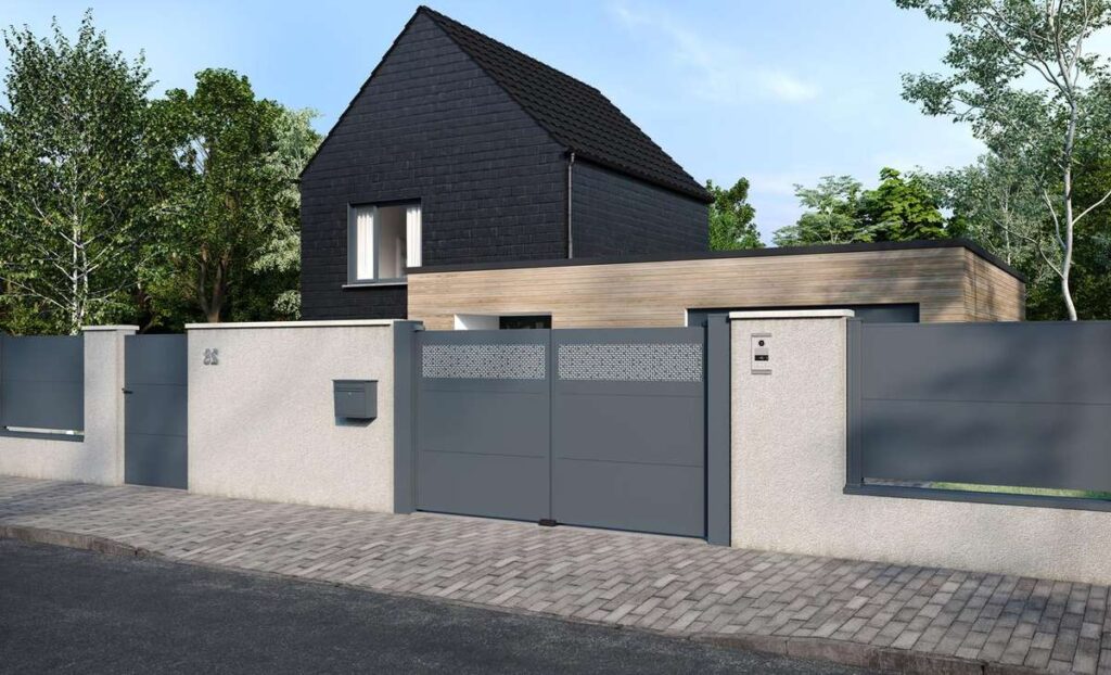 portail metzger battant motorise aluminium sur mesure cloture portillon belgique